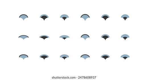 Fischschuppen Elemente aus 2 Divisionen. Einfache geometrische Form im arabischen Stil. Vektorgrafik für Gitter.