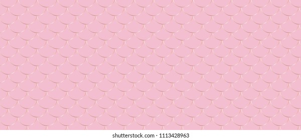 Fish scale motif. golden pattern on pink background. Vector art