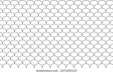 Fish scale pattern background with black and white vector illustration