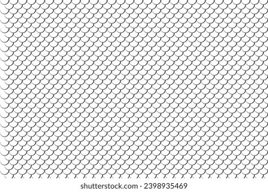 Fish scale pattern line art, tile pattern line, mermaid tail pattern vector.