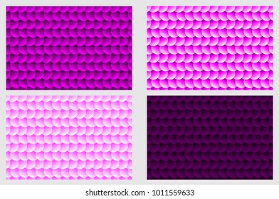 Fish scale pattern, Simple circular background - purple set - vector circle pattern