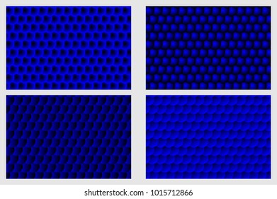 Fish scale pattern, Simple circular background - blue set - vector circle pattern