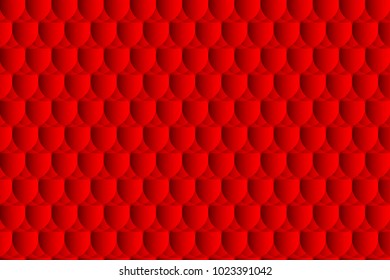 Fish scale pattern, Simple circular background - red - vector circle pattern, Egg abstract vector pattern