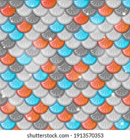 Fish scale seamless pattern background illustration