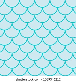 Fish scale seamless pattern. Reptile, dragon skin texture. Tillable background for your fabric, textile design, wrapping paper, swimwear or wallpaper. Blue mermaid tail with fish scale underwater.