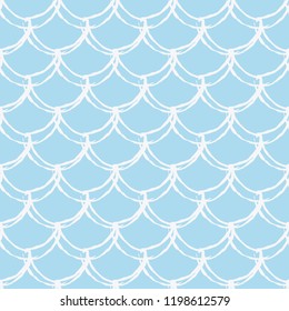 Fish scale seamless pattern. Reptile, dragon skin texture. Tillable background for your fabric, textile design, wrapping paper, swimwear or wallpaper. Blue mermaid tail with fish scale underwater.