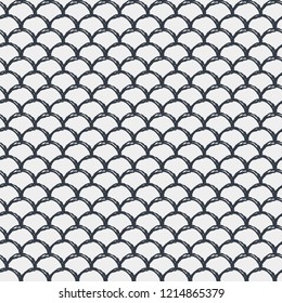Fish scale seamless pattern. Reptile, dragon skin texture. Tillable background for your fabric, textile design, wrapping paper, swimwear or wallpaper. Grey mermaid tail with fish scale underwater.