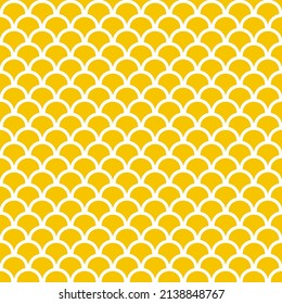 fish scale seamless pattern reptile dragon skin texture yellow background for fabric vector illustration 