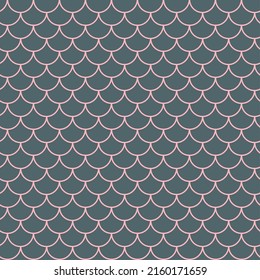 Fish scale seamless pattern. Reptile, dragon skin texture. Tillable background for your fabric, textile design, wrapping paper, swimwear or wallpaper. Blue mermaid tail with fish scale underwater.