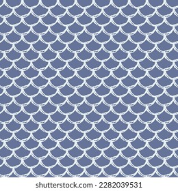 Patrón sin fisuras de la escala de los peces. Reptile, textura de piel de dragón. Fondo escalable para tu tela, diseño textil, papel de envoltura, ropa de baño o papel pintado. Cola de sirena azul con escala de pescado bajo el agua.