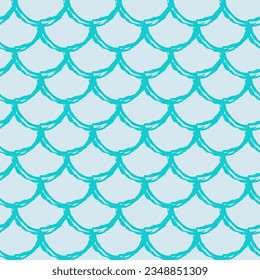 Patrón sin fisuras de la escala de los peces. Reptile, textura de piel de dragón. Fondo escalable para tu tela, diseño textil, papel de envoltura, ropa de baño o papel pintado. Cola de sirena azul con escala de pescado bajo el agua.