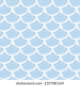 Fish scale seamless pattern. Reptile, dragon skin texture. Tillable background for your fabric, textile design, wrapping paper, swimwear or wallpaper. Blue mermaid tail with fish scale underwater.