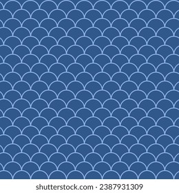Fish scale seamless pattern. Reptile, dragon skin texture. Tillable background for your fabric, textile design, wrapping paper, swimwear or wallpaper. Blue mermaid tail with fish scale underwater.