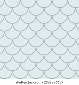 Fish scale seamless pattern. Reptile, dragon skin texture. Tillable background for your fabric, textile design, wrapping paper, swimwear or wallpaper. Blue mermaid tail with fish scale underwater.