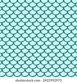 Fische skalieren nahtlos Muster. Reptilien, Drachenhautstruktur. Tillable Hintergrund für Ihr Gewebe, Textil-Design, Wickelpapier, Badebekleidung oder Tapete. Blaue Meerjungfrau mit Fischskala unter Wasser.