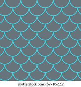 Fish scale seamless pattern. Reptile, dragon skin texture. Tillable background for your fabric, textile design, wrapping paper, swimwear or wallpaper. Blue mermaid tail with fish scale underwater.