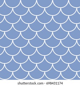 Fish scale seamless pattern. Reptile, dragon skin texture. Tillable background for your fabric, textile design, wrapping paper, swimwear or wallpaper. Blue fish scale underwater.