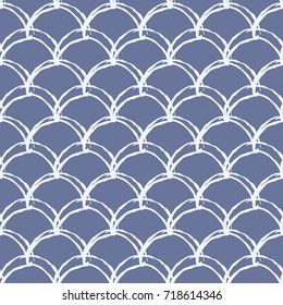 Fish scale seamless pattern. Reptile, dragon skin texture. Tillable background for your fabric, textile design, wrapping paper, swimwear or wallpaper. Blue mermaid tail with fish scale underwater.