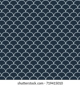 Fish scale seamless pattern. Reptile, dragon skin texture. Tillable background for your fabric, textile design, wrapping paper, swimwear or wallpaper. Blue mermaid tail with fish scale underwater.