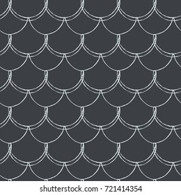 Fish scale seamless pattern. Reptile, dragon skin texture. Tillable background for your fabric, textile design, wrapping paper, swimwear or wallpaper. Blue mermaid tail with fish scale underwater.