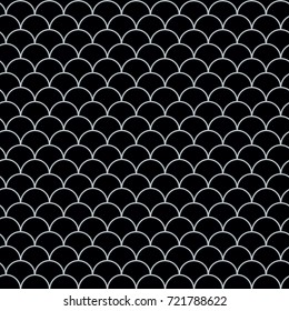 Fish scale seamless pattern. Reptile, dragon skin texture. Tillable background for your fabric, textile design, wrapping paper, swimwear or wallpaper. Blue mermaid tail with fish scale underwater.