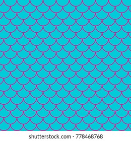 Fish scale seamless pattern. Reptile, dragon skin texture. Tillable background for your fabric, textile design, wrapping paper, swimwear or wallpaper. Blue mermaid tail with fish scale underwater.
