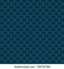 Fish scale seamless pattern. Reptile, dragon skin texture. Tillable background for your fabric, textile design, wrapping paper, swimwear or wallpaper. Blue mermaid tail with fish scale underwater.