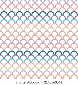Fish scale stripe pattern, geometric repeat pattern vector, mermaid print.