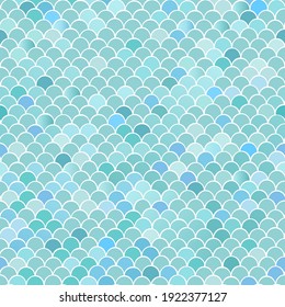 Fish scale wavy seamless pattern. Teal turquoise textured background for textile, wallpaper, wrapping.