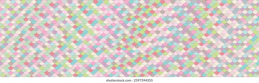 Fish scales background in pastel colors, abstract, color texture. Vector graphics