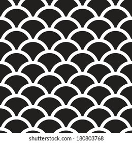 Fish Scales  Monochrome  Seamless Pattern