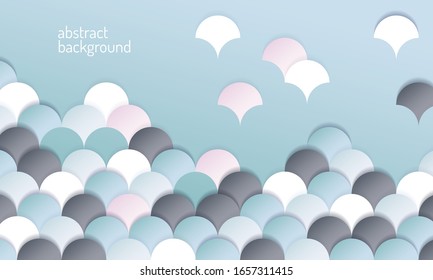 Fish scales or roof tiles modern color vector background. Abstract trendy backdrop