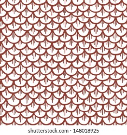 Fish Scales Seamless Pattern Cartoon Brown. Vector illustration EPS8. Use any background color.