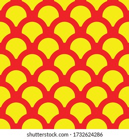 fish scales seamless pattern in gold and orange color.