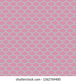 Fish scales seamless pattern, pink marine background, fairy mermaid tail or scales of the dragon , vector illustration