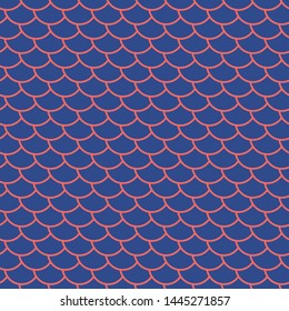 Fish scales seamless pattern, purple and pink marine background, fairy mermaid tail or scales of the dragon , vector illustration