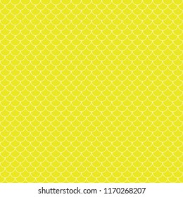 Fish Scales Seamless Pattern - Yellow and white fish scales or scallops design