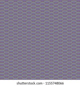 Fish Scales Seamless pattern.Tiled Pattern in Blue Tons Vector Illustration. Wavy Cure Decoration