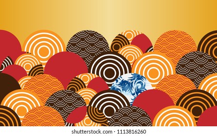 fish scales simple Nature background with japanese sakura flower