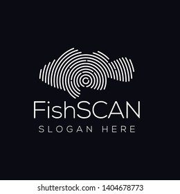 Fish Scan Technology Logo vector Element. Animal Technology Logo Template