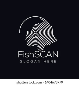 Fish Scan Technology Logo vector Element. Animal Technology Logo Template