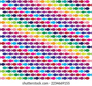 Fish school colorful background pattern wallpaper vector