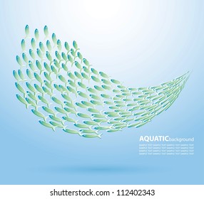 Fish school - vector illustration