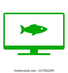 Fish and screen on white