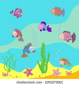 Fun Underwater Scene Stock Vector (Royalty Free) 116968030 | Shutterstock