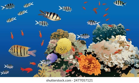 muchos peces en el mar