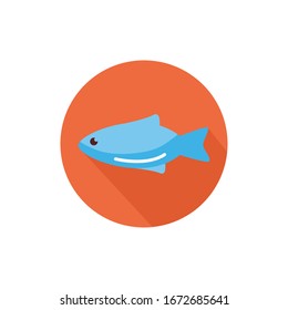 fish sea animal block style icon vector illustration design