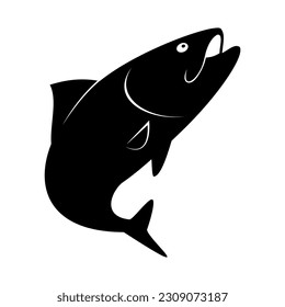 Fish sea animal silhouette. Vector image