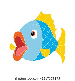 Fish sea animal.Vector flat image