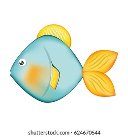 Fish sea colored symbol